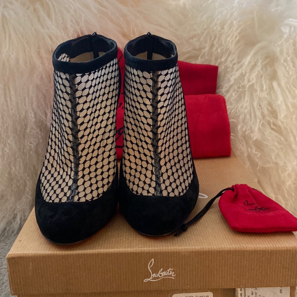 Brand new Christian Louboutin suede booties